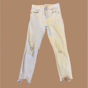 White Distressed H&M Skinny Jeans